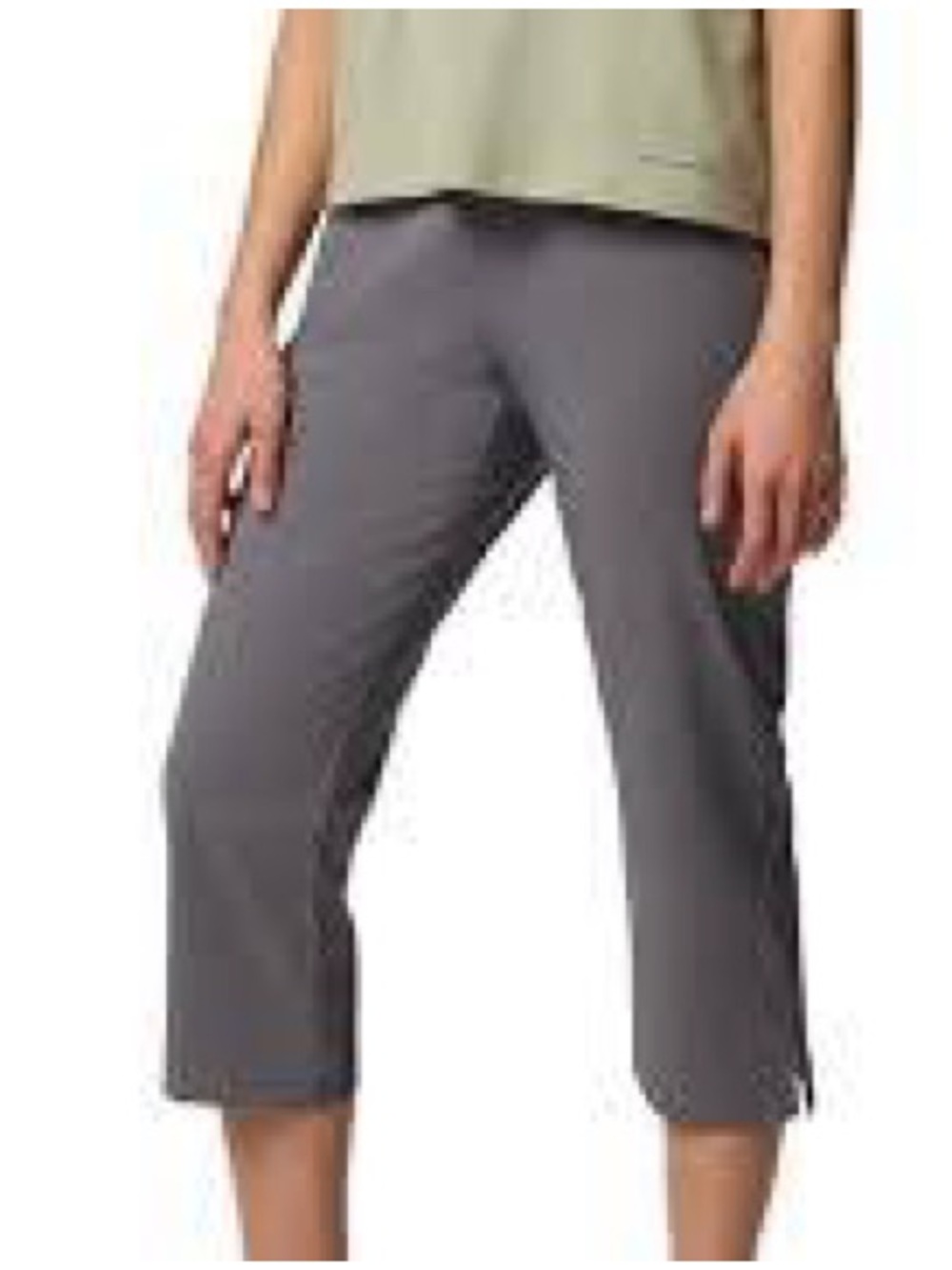 Women's Gray Cropped Capris - Straight Leg Comfort